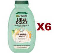 6 PZ GARNIER ULTRA DOLCE SHAMPOO IDRATANTE LATTE DI MANDORLA NUTRIENTE - 250ML