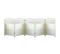 6 pz Giallo Rattan Room Divider Pieghevole Protezione Schermo di Privacy Portatile Pannello Piegativo Parete divisoria per Ufficio Camera da letto Camera da letto Backdrop Peso leggero Spazio Decorati