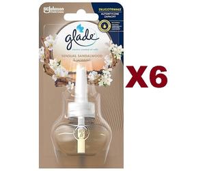 6 PZ GLADE ESSENTIAL OIL ELETTRICO SENSUAL SANDALWOOD AND JASMIN RICARICA