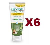 6 PZ GLICEMILLE SCRUB MANI E PIEDI ESFOLIANTE NUTRIENTE CON BIO CAMOMILLA 100ML
