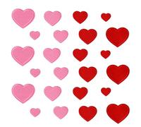 6 Pz Hearts Applique Patches, Toppe Ricamate a Forma di Cuore d'Amore, Mini Toppe Termoadesive Jeans Adesive Patch, Cute Love Heart Patch per Giacche, Cappelli, Zaini, Jeans (Rosso, Rosa)