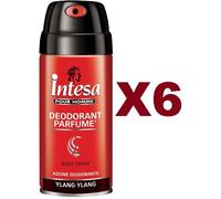 6 PZ INTESA POUR HOMME DEODORANT PARFUME YLANG YLANG BODY SPRAY 150ML