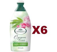 6 PZ L'ANGELICA BAGNOSCHIUMA CANAPA & ROSA 500ML NUTRE E RIVITALIZZA