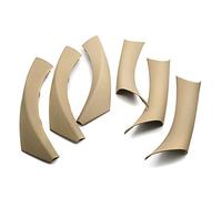 6 Pz LHD Accessori Auto Stile Carbonio Porta Interna Maniglia Tirare Copertura Trim Per BMW Serie 3 E90 E91 E92 316 318 320 325 328i(Beige)