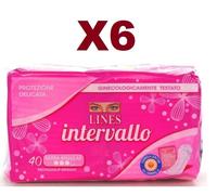 6 PZ LINES INTERVALLO PROTEGGISLIP RIPIEGATI 40 PZ PROTEGGI SLIP ASSORBENTI