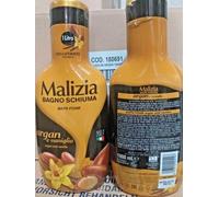 6 pz Malizia Bagnoschiuma Argan e Vaniglia 1Lt Bagno Schiuma Bath Foam