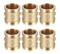 6 Pz Manicotto in Ottone, Raccordo Filettato, 1/2" Femmina a 1/2" Femmina BSP Filettatura, Raccordi in Ottone, Connettore di Accoppiamento per Tubi Impianti Riscaldamento