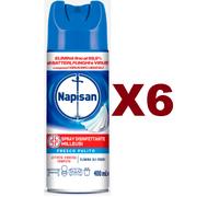 6 PZ NAPISAN SPRAY DISINFETTANTE MILLEUSI FRESCO PULITO 400ML ELIMINA ODORI