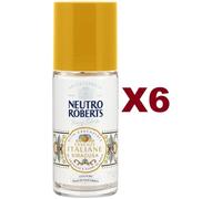 6 PZ NEUTRO ROBERTS DEO ROLL-ON SIRACUSA ARANCIA E FIORI DI SALE 50ML