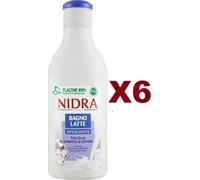 6 PZ NIDRA BAGNOLATTE AVVOLGENTE TALCO ED ESTRATTO DI COTONE 750ML BAGNO SCHIUMA