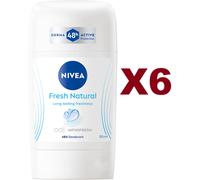 6 PZ NIVEA DEODORANTE FRESH NATURAL STICK 48H PROTEZIONE 50ML