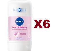 6 PZ NIVEA DEODORANTE PEARL & BEAUTY STICK 72H PROTEZIONE 50ML