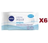 6 PZ NIVEA SALVIETTINE INTIME IDRATANTI AQUA ALOE DA 15 CON ACQUA DI ALOE