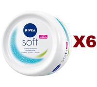 6 PZ NIVEA SOFT CREMA IDRATANTE MULTIUSO RINFRESCANTE CORPO VISO MANI 300ML