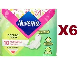 6 PZ NUVENIA NATURAL CARE 10 ASSORBENTI NORMALI CON ALI FLUSSO NORMALE