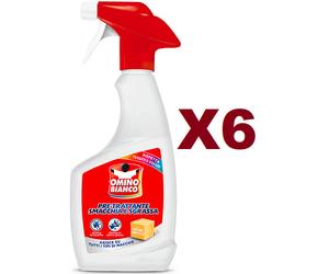 6 PZ OMINO BIANCO PRE-TRATTANTE SMACCHIA E SGRASSA 2IN1 500ML SPRAY