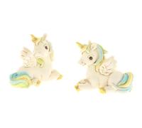 6 pz pegasus in resina unicorno arcobaleno celeste 2 ass. h.5 cm bomboniera ETM
