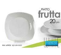 6 PZ PIATTO PIATTI DOLCE FRUTTA 20CM PORCELLANA PASSIONE CASA COLORE BIANCO