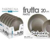 6 PZ PIATTO PIATTI DOLCE FRUTTA 20CM PORCELLANA SAHARA COLORE MARRONE TORTORA