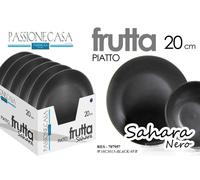 6 PZ PIATTO PIATTI DOLCE FRUTTA 20CM PORCELLANA SAHARA COLORE NERO
