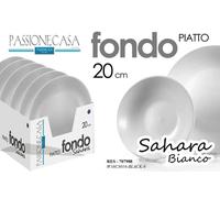 6 PZ PIATTO PIATTI FONDO 20CM PORCELLANA DELUXE SAHARA MODERNO COLORE BIANCO