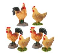 6 pz Piccoli Polli E In Resina Sculture Per Mini Statue Da Giardino Micro
