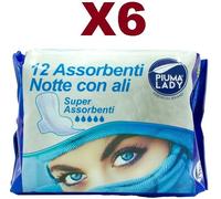 12 Confezioni (96 Assorbenti) Lines Seta Ultra Notte con Ali Ipoallergenico