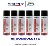 6 Pz POWERTEC BRAKE CLEANER PULITORE FRENI SPRAY SGRASSANTE DISCHI FRIZIONI