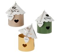 6 PZ PRETTY HOUSE Casetta metallo colorato portaconfetti 7cm BOMBONIERA 1FMK