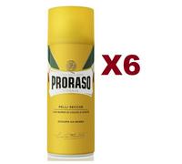 6 PZ PRORASO SCHIUMA DA BARBA PELLI SECCHE 400ML CON BURRO DI CACAO E KARITE'