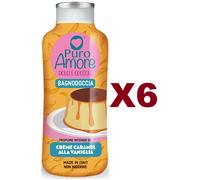 6 PZ PURO AMORE BAGNODOCCIA DOLCI COCCOLE CREME CARAMEL ALLA VANIGLIA 650 ML