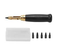6 Pz Regolabile Giapponese Vite Punch, Pelle Vite Punch Automatico In Pelle Strumento Rilegatura Trapano Manico In Legno Perforatrice Rilegatura Strumento per Cucire Pelle