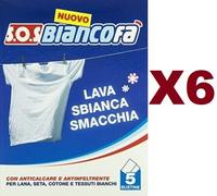 6 PZ S.O.S. BIA BIANCOFA’ LAVA SBIANCA E SMACCHIA CON ANTICALCARE 5 BUSTINE