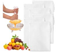 6 Pz Sacchetti per Latte di Noci, Sacchetti in Tela di Formaggio di Nylon Riutilizzabili da 30x20 cm Sacchetti con Filtro a Rete per Filtrare Succhi Latte di Noci Yogurt Caffè Burro Tofu