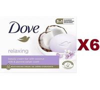 6 PZ SAPONETTA DOVE BEAUTY CREAM BAR COCONUT MILK & JASMIN SAPONE IDRATANTE 90g
