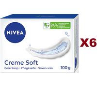 6 PZ SAPONETTE MANI NIVEA CREME SOFT CARE SOAP 100gr SAPONE