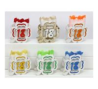 6 PZ Scatola potaconfetti legno Quadrifoglio diciottesimo BOMBONIERA 0UIW