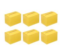 6 Pz Scatole Voto 6.5x4.5x4.5 Poll con Cartello per Header Board, Giallo