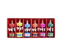 6 Pz/set Carillon In Legno Vintage Carousel Horse Mini Ciondolo Albero Di Natale Compleanno Merry-Go-Round Decorazione Cavallo per I Bambini
