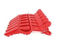 6 pz/set di fermagli per capelli in plastica per parrucchieri styling capelli tinture clip barbiere antiscivolo morsetti, rosso