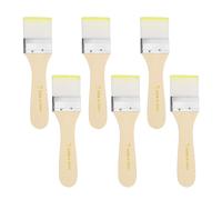 6 Pz Set di Pennelli, 6,1 in Setole Nylon Piatte, #7 Giallo/Bianco per