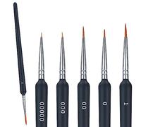 6 Pz Set di Pennelli per Dettagli Fini, Pennelli per Pittura Fine Professionali, Pennelli per Dipingere, Pittura ad Acquerello, Acrilico, Acquarello, Modello, Miniatura - 0/00/000/00000/1/3