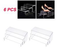 6 Pz/Set Espositore Acrilico Rialzi Rettangolari Trasparenti Scaffale per Esposi