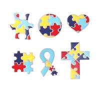 6 Pz/Set Spille di Consapevolezza Puzzle Della Sciarpa Decorazione Per Cappelli Sciarpe Distintivi