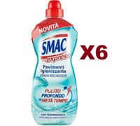 6 PZ SMAC EXPRESS PAVIMENTI IGIENIZZANTE CON AMMONIACA 1000ML