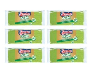 6 pz SPONTEX ORIGIN Panno Spugna ASSORBIGOCCE Protteggi Stoviglie BIODEGRADABILE