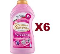 6 PZ SPUMA DI SCIAMPAGNA DETERSIVO PER BUCATO LIQUIDO DELICATO LANA 16 LAV 800ML