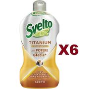 6 PZ SVELTO PIATTI TITANIUM CONCENTRATO ACETO POTERE SGRASSANTE 450ML