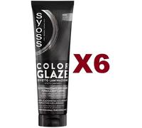 6 PZ SYOSS COLOR GLAZE CON EFFETTO LAMINAZIONE NERO 130ML PROFESSIONAL