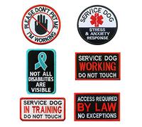 6 pz Tactical Service Dog Stress & Ansia Response Training Working Dont Pet Dog Vests/Harness Emblema Ricamato Fastener Hook & Loop Dog Patch per cani di taglia media grande di servizio cani guida